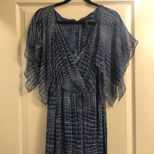 BCBGMAXAZRIA Blue Snakeskin Formal Dress